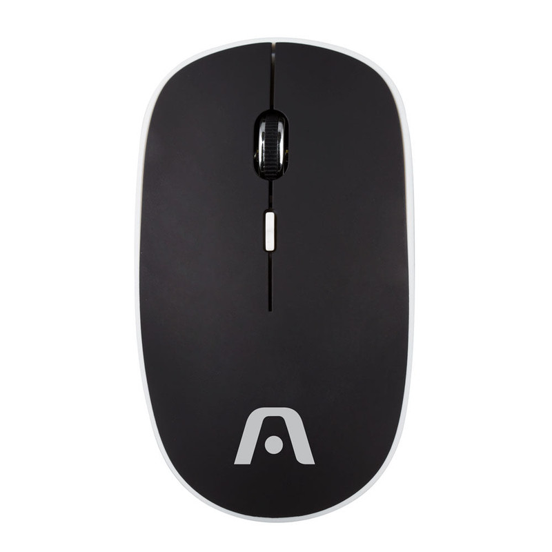 Vista lateral del mouse Argom mostrando su diseño cómodo y ergonómico.