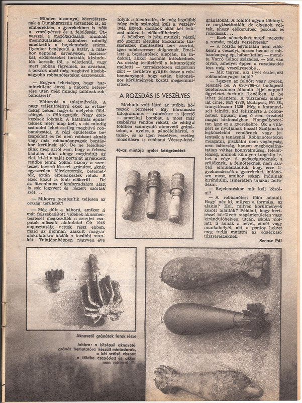 Pajtás 84-13,Dunaharaszti gránát robbanás az iskolában-2