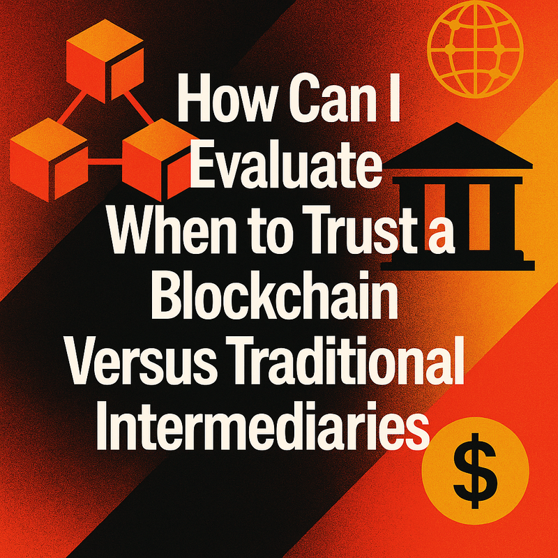 How can I evaluate when to trust a blockchain versus traditional intermediaries