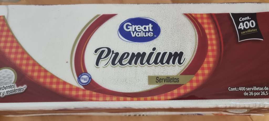 Walmart: Servilletas Great Value 400 piezas 