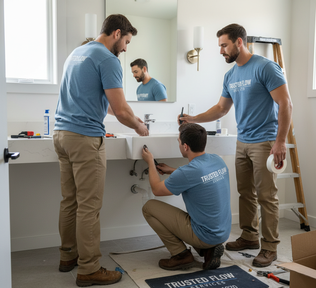 Trusted Flow Services plumber at work