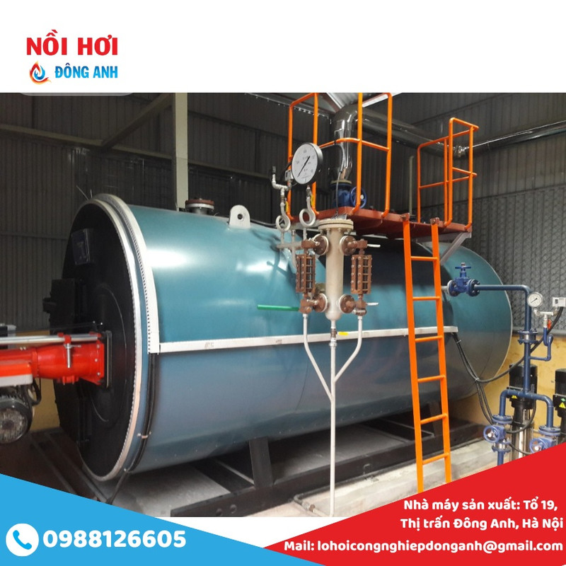 lò hơi đốt dầu 1 tấn