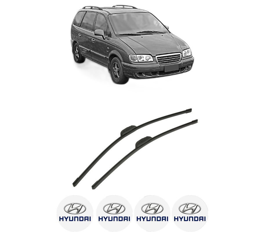 Set stergatoare auto HYUNDAI TRAJET Box Body/MPV (FO) din 1999-2008, pentru parbriz auto, 2 bucati, Bosch Aerotwin Retrofit, din cauciuc siliconat rezistent, 4 Stickere Auto HYUNDAI