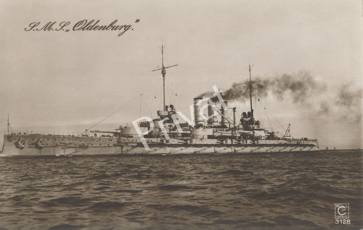 Foto PK Grosslinienschiff Helgoland-Klasse SMS Oldenburg Kaiserl Marine K1.78 (1)