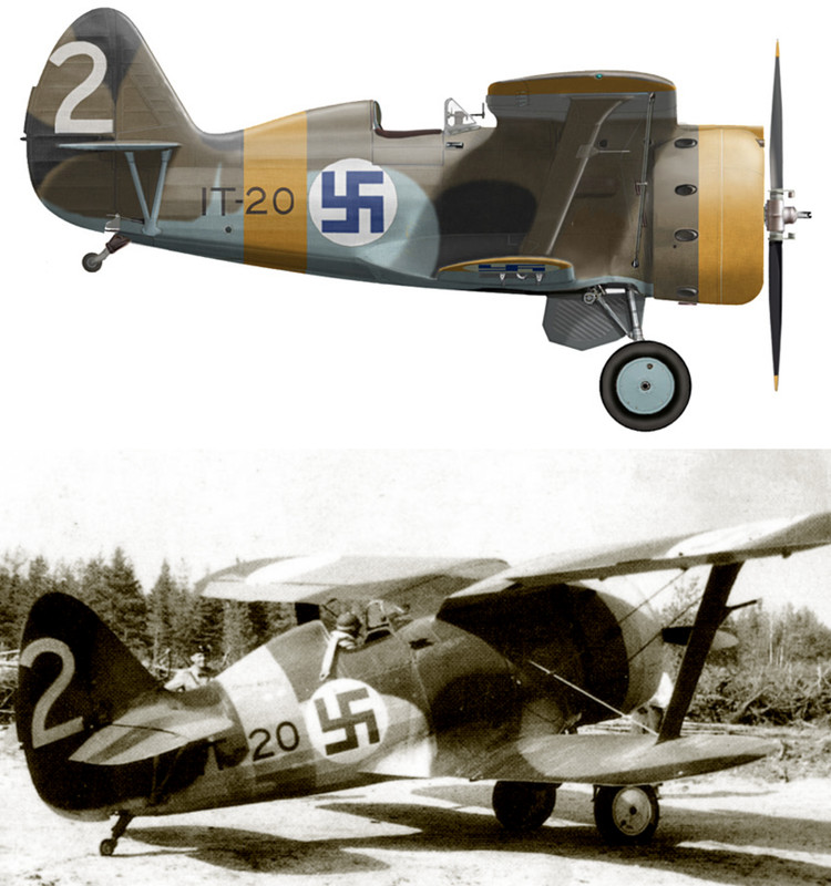 Ilmavoimat-Polikarpov-I-153-FAF-3.LLv6-as-IT20-White-20-flown-by-pilot-Lt-R-Paltila-23rd-Jul-1942-0C