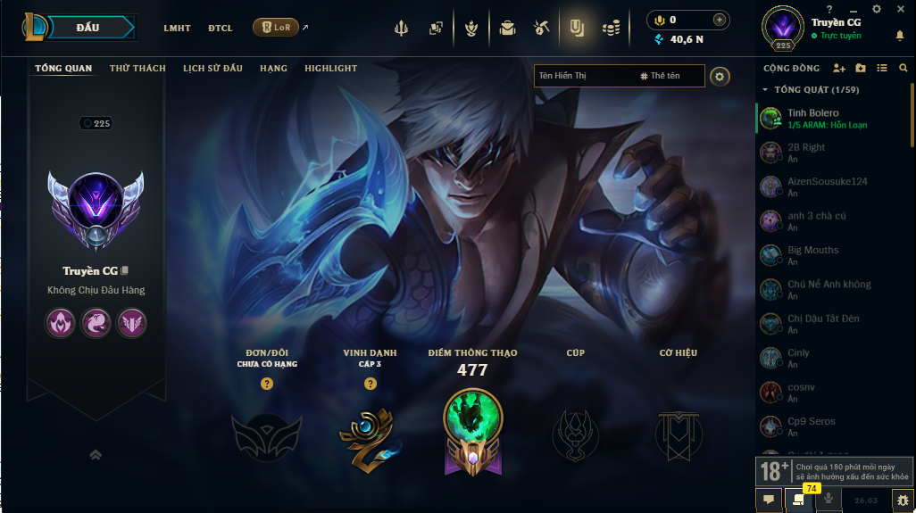 Acc LMHT # - Không Khung