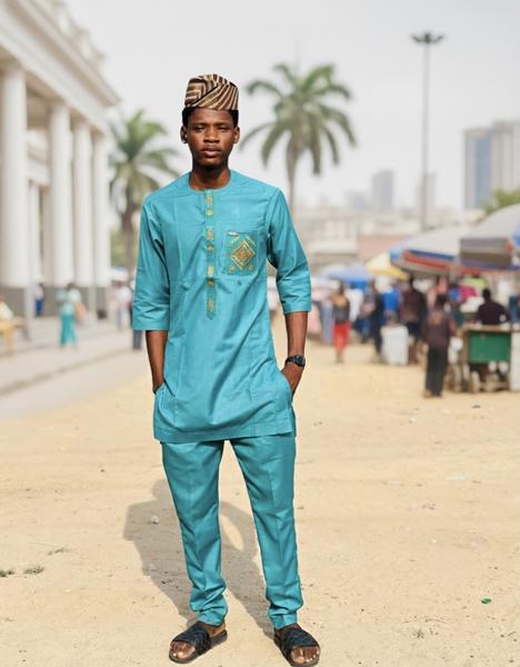 Premium embroidered Kaftan by FAWLUX bespoke tailors in Lagos Nigeria