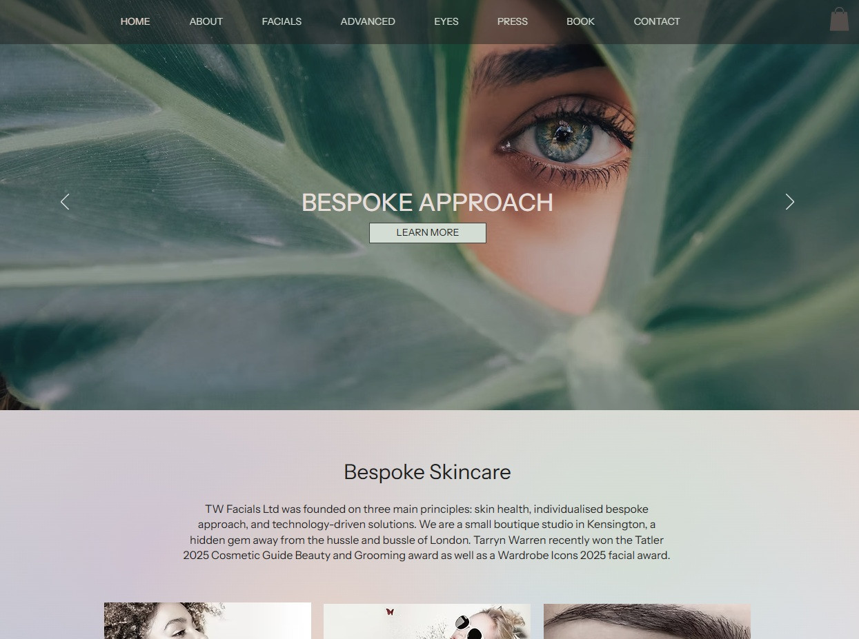 Tarryn Warren bespoke skincare image for personalised facials.