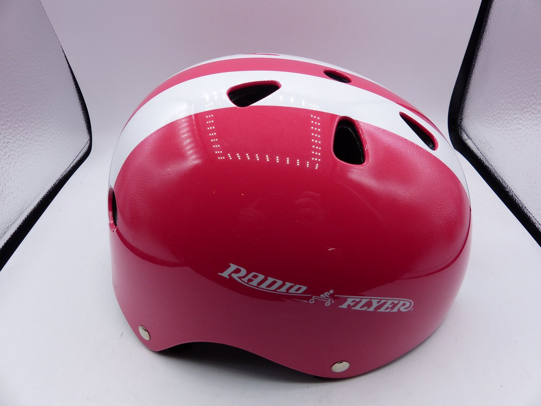 RADIOI FLYER PINK WITH WHITE STRIPES TODLER HELMET AGES 2-5