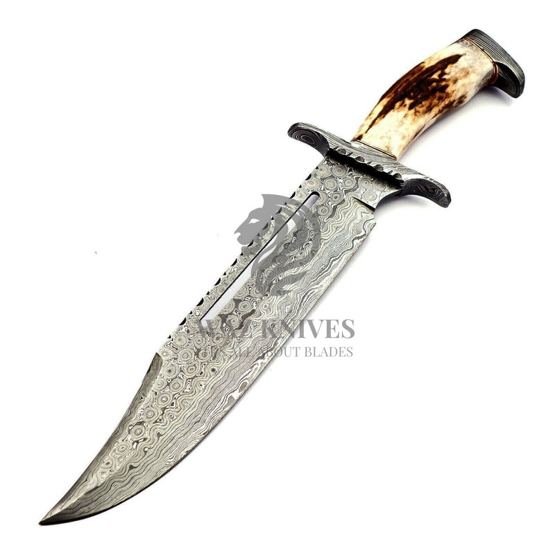 Outbuck bowie knife damascus dundee knife