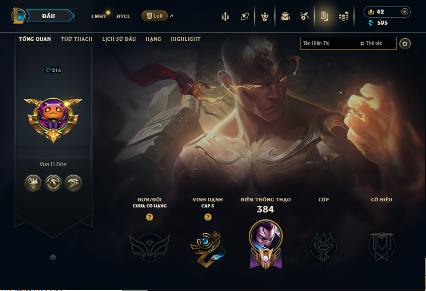 Acc LMHT # - Không Khung