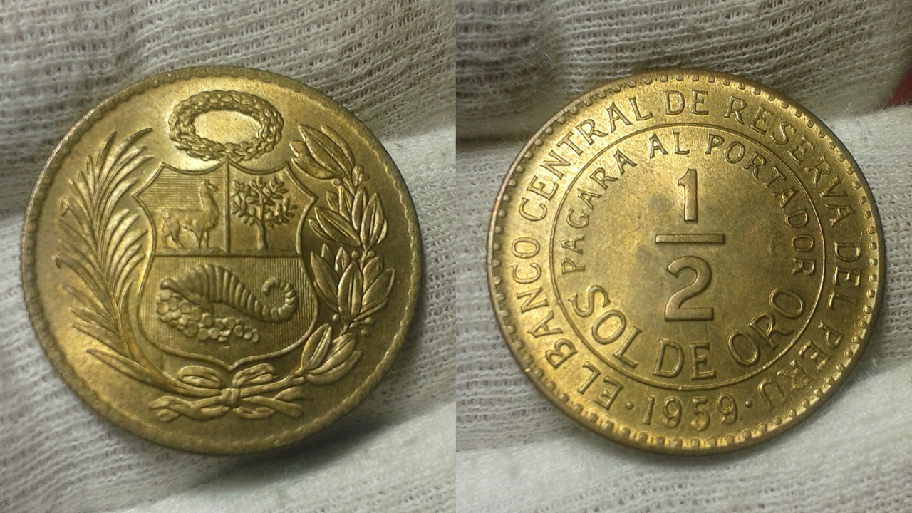 ¡¡Comunes!! 1\2 Sol de Oro de 1959. Perú. Polish-20200706-215821233