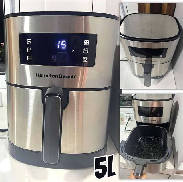 Fritadeira Sem Óleo AIR FRYER DIGITAL Hamilton Beach 5L Inox