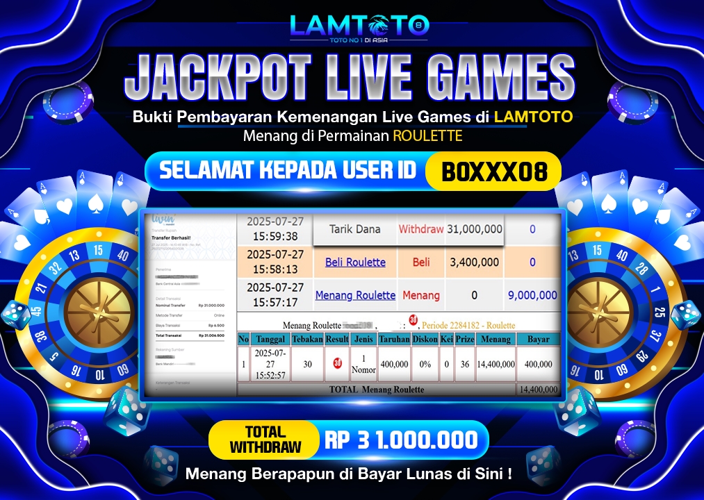 BUKTI JACKPOT LUNAS LAMTOTO