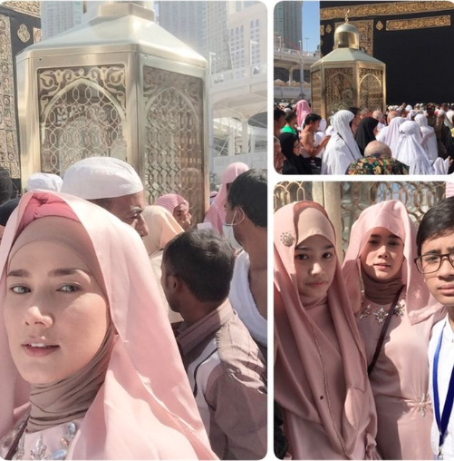 Mulan Jameela bersama kedua anaknya