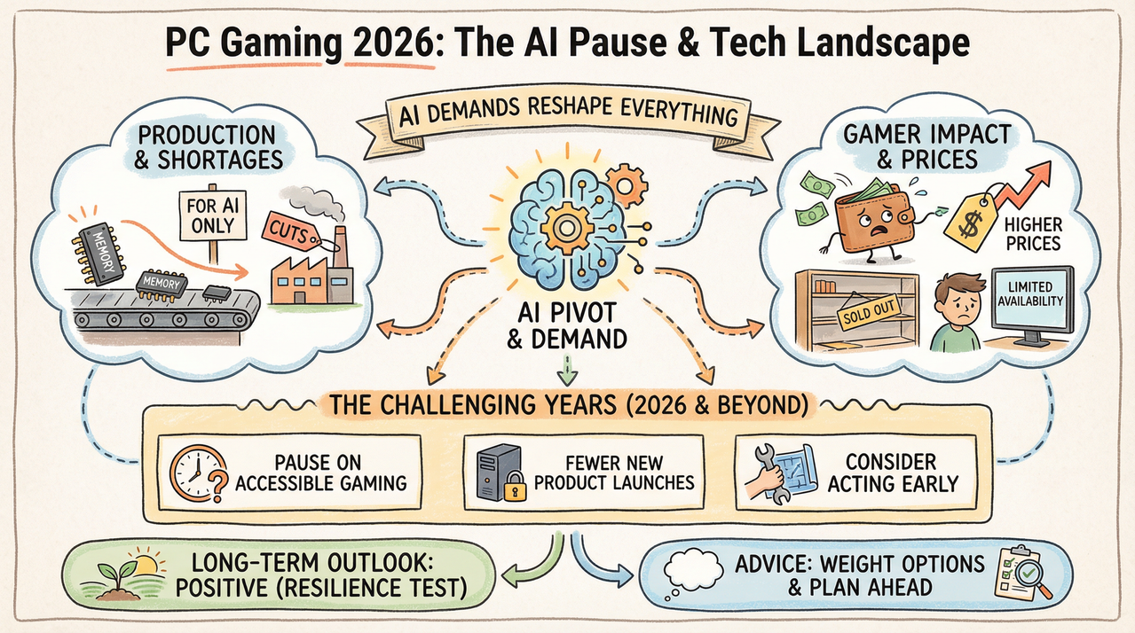 Gaming PC setup with RGB lighting and multiple monitors