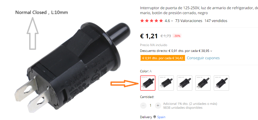 interruptor correcto