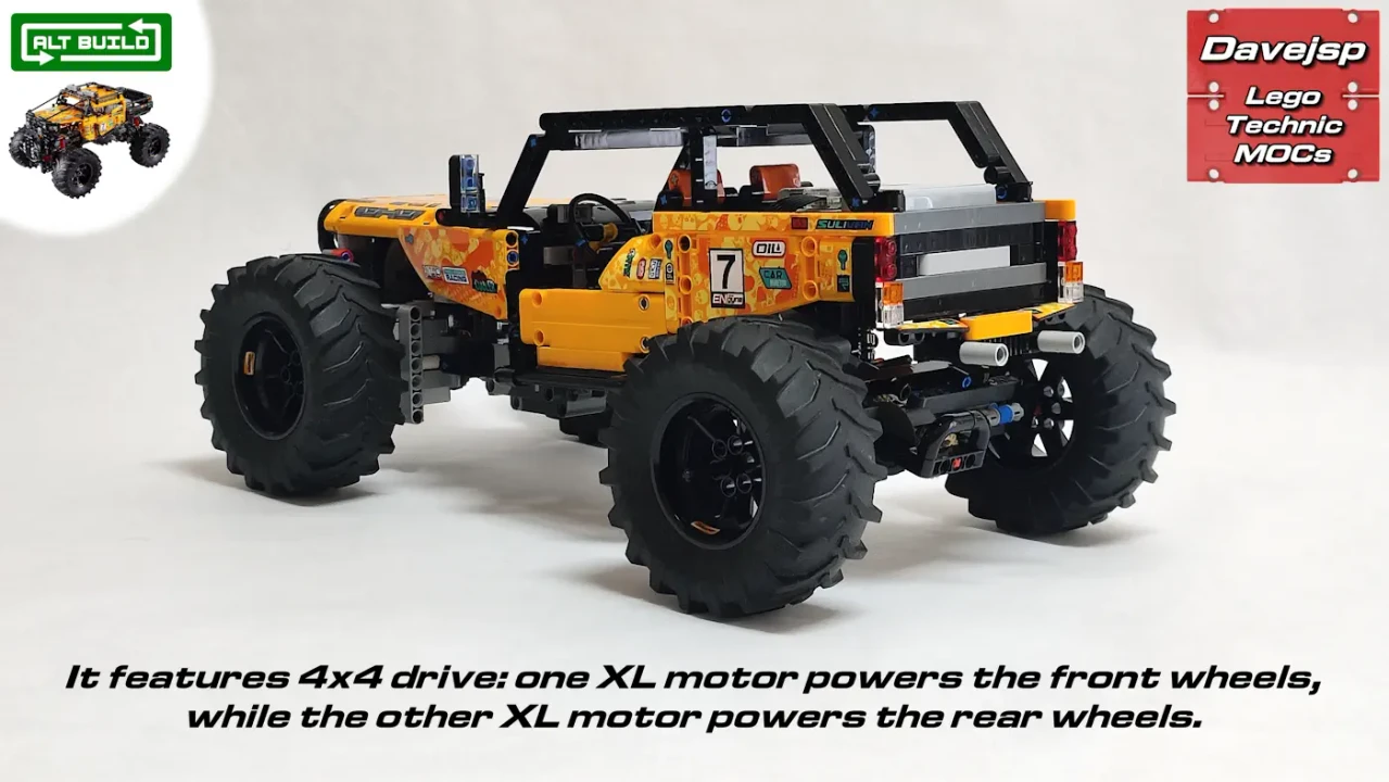 Lego Technic set 42099 4x4 Extreme Off-Roader alternate build as a Jeep like off-road vehicle MOC