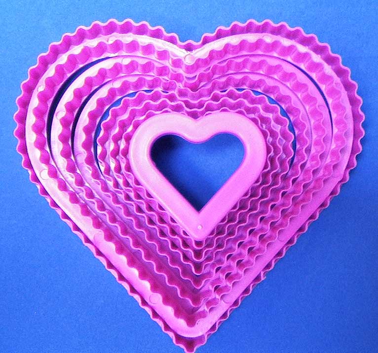 Cortador corazón rizado para galletas y pasta fría x8pz