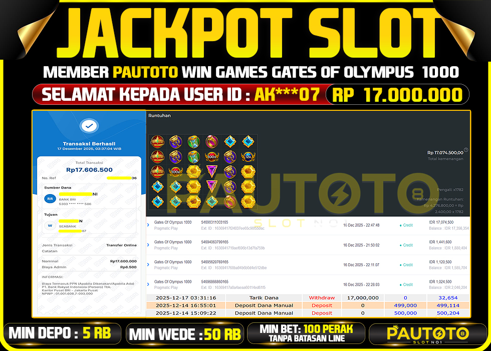 BUKTI JACKPOT LUNAS PAUTOTO