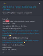 SCREENSHOT OF Q POST >>6960915 7-8-19 Joe Biden (Vice President of the United States) >Follow the Fa