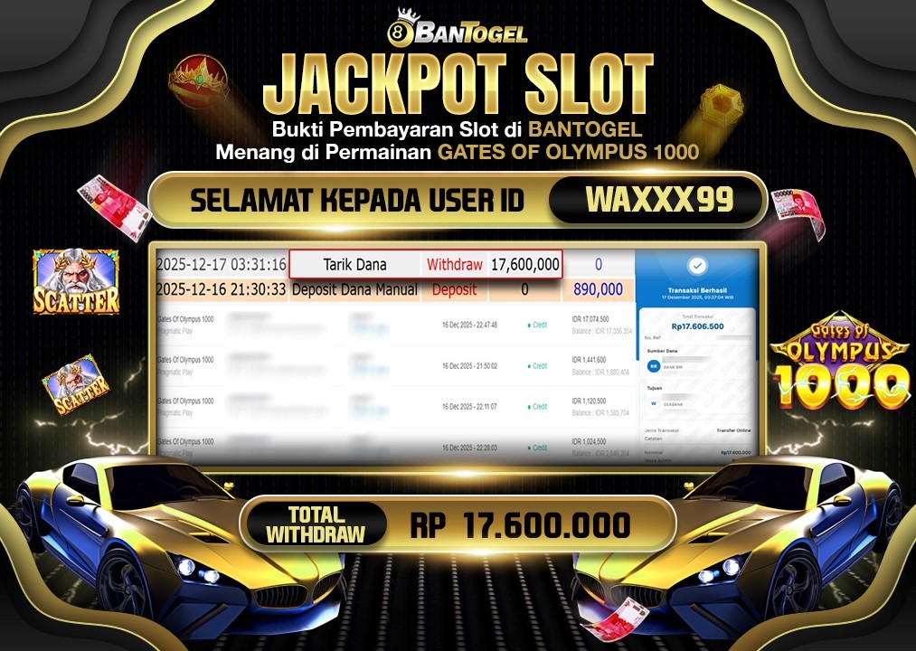 BUKTI JACKPOT LUNAS BANTOGEL
