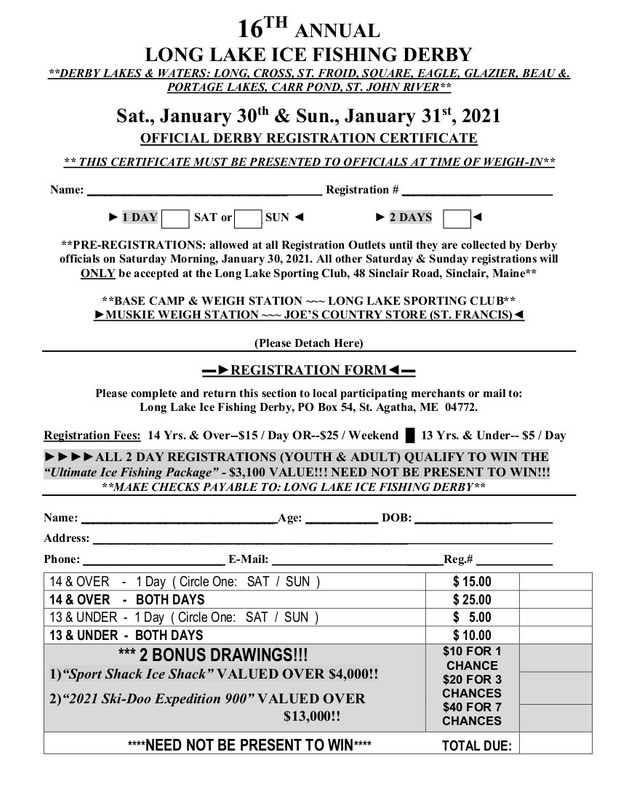 2021 Derby - Registration Form