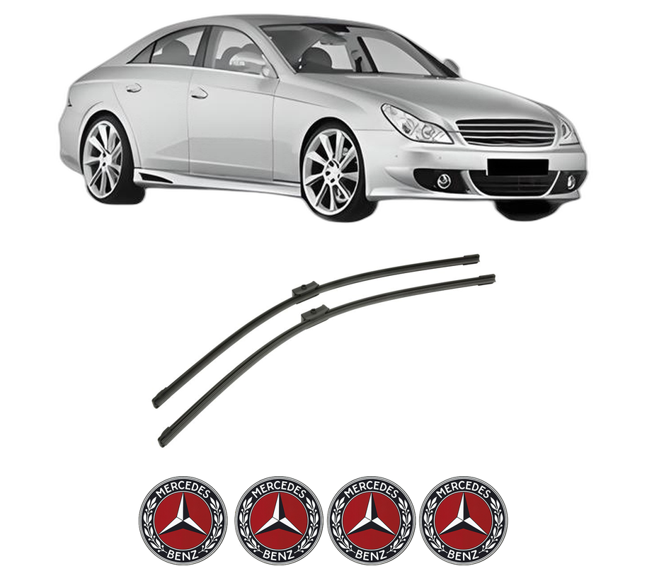 Set stergatoare auto MERCEDES-BENZ CLS (C219) din 2004-2010, pentru parbriz auto, 2 bucati, Bosch Aerotwin, din cauciuc siliconat rezistent, 4 Stickere Auto MERCEDES-BENZ