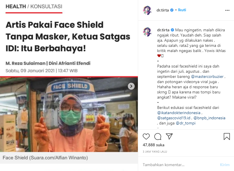 dr Tirta balas santai saat Mell Goeslaw meradang