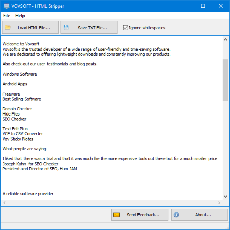 VovSoft HTML Stripper 1.0