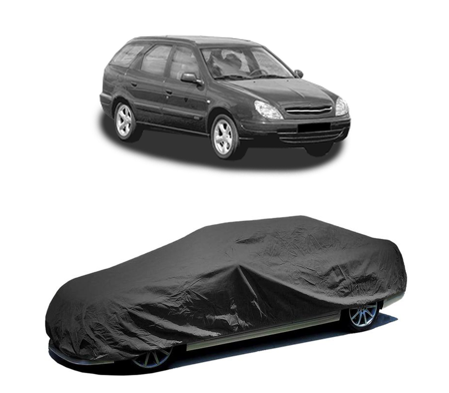 Husa tip prelata auto pentru CITROEN XSARA Break (N2) 1997 - 2005,culoare negru, material textil impermeabil, rezistanta la intemperii praf UV, CARPASSION Husa Protectie