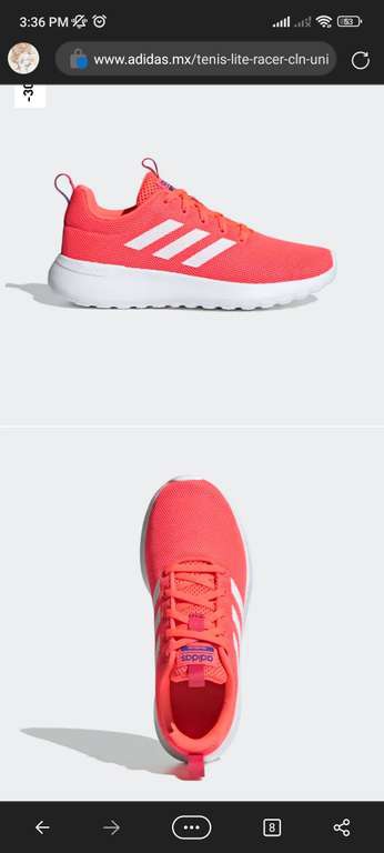 Adidas: TENIS LITE RACER CLN (UNISEX pero rositas) Varias tallas 
