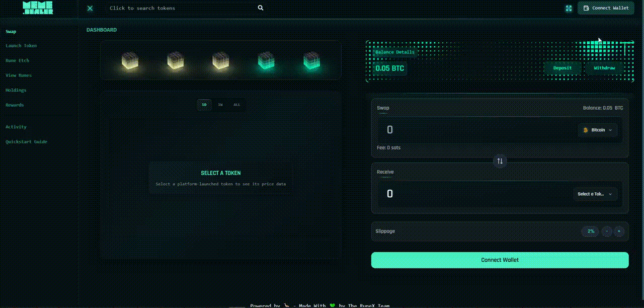 Memedealer - Rune Dex Platform