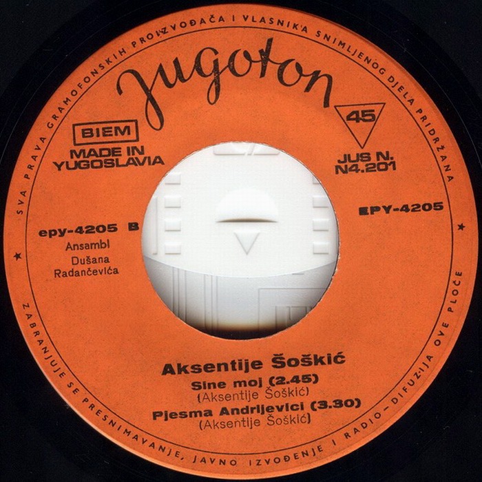 Aksentije Soskic - 1969 - Pjesma Njegosu - B