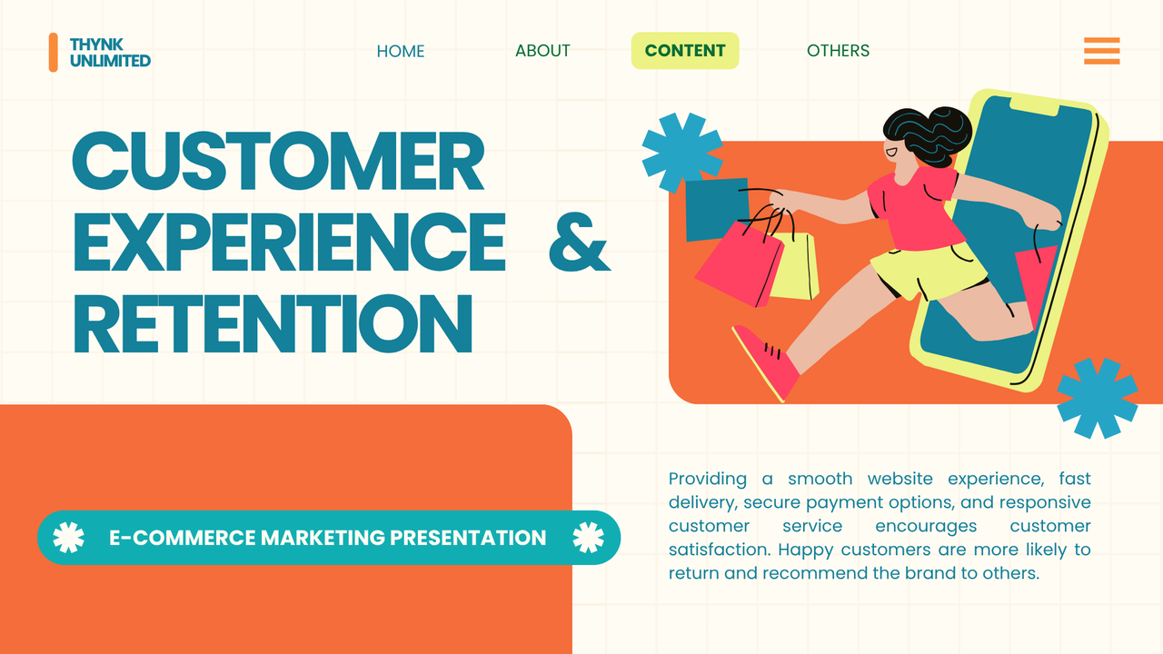 Green and Orange Illustrative E-Commerce Marketing Presentation