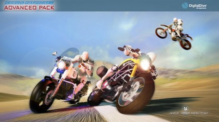 Unreal Engine Marketplace - Ridable MotorBikes: Multiplayer Advanced Pack - 3 Bikes - damage & animations (5.1)