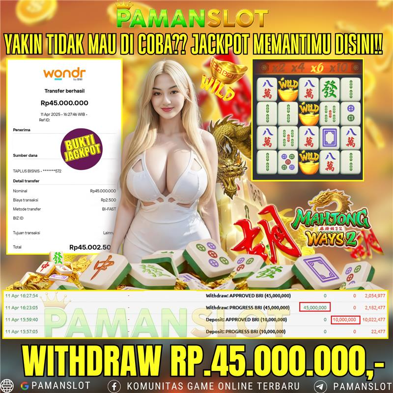 PAMANSLOT JACKPOT MAHJONG WAYS 2 Rp 45.000.000 - LUNAS