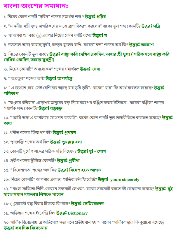 BSCIC Job Exam Question Solution