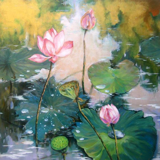 Tranh vẽ hoa sen