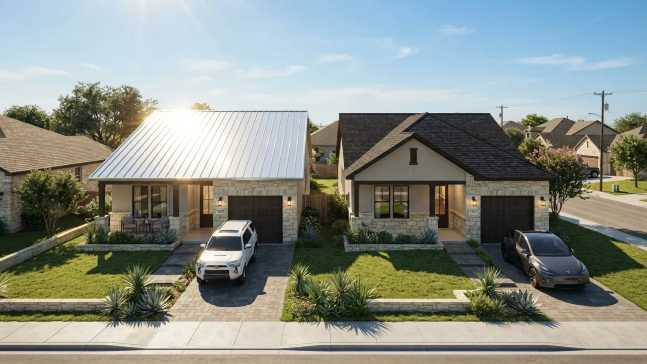 Metal roof vs asphalt shingles comparison San Antonio residential homes