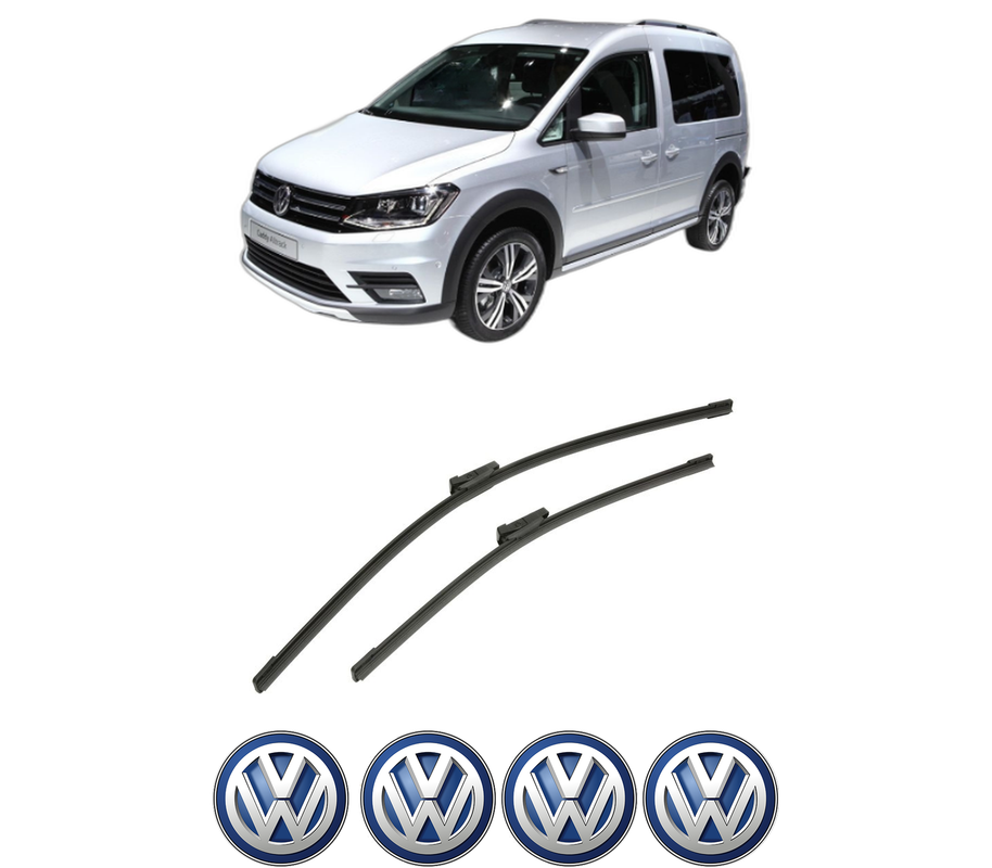 Set stergatoare auto Volkswagen CADDY ALLTRACK IV MPV (SAB) din 2015-2020, pentru parbriz auto, 2 bucati, Bosch Aerotwin, din cauciuc siliconat rezistent, 4 Stickere Auto Volkswagen