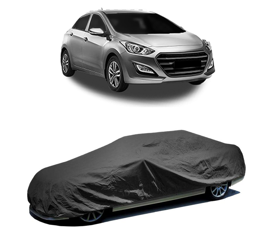 Husa tip prelata auto pentru HYUNDAI i30 Hatchback Van (GDE) 2015 - 2017,culoare negru, material textil impermeabil, rezistanta la intemperii praf UV, CARPASSION Husa Protectie