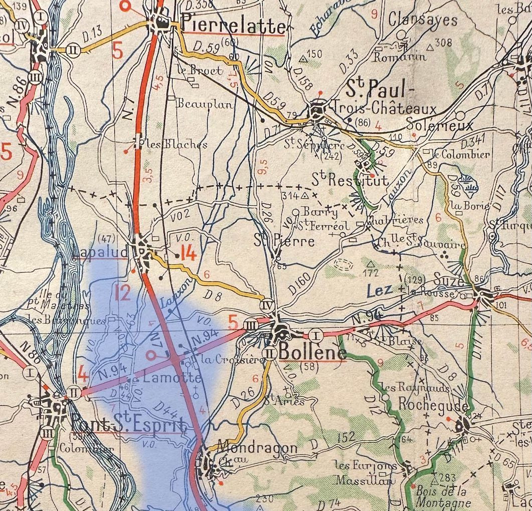Carte routière Vaucluse