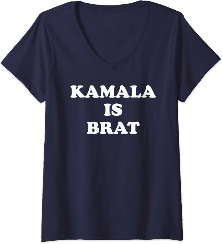 Kamala is Brat 2024 US President Elections Funny Meme Ladies' V-Neck Tshirt