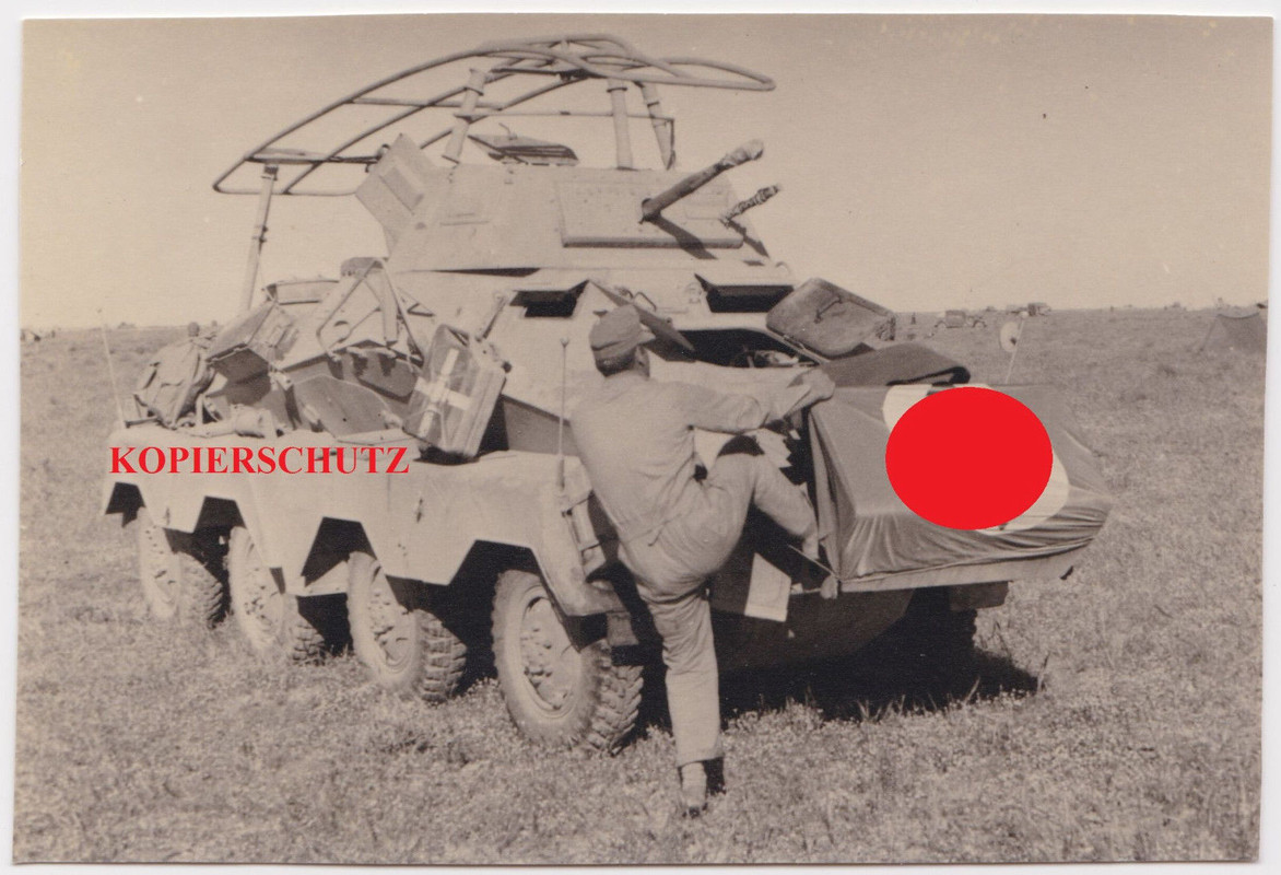 Foto Afrikakorps DAK Funk Panzerspähwagen Panzer