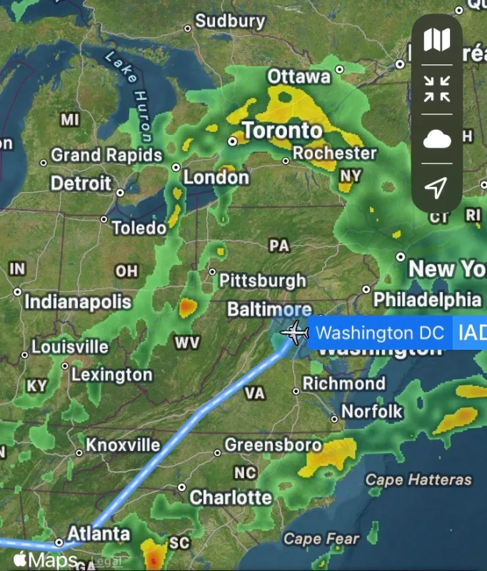 Flight routing map