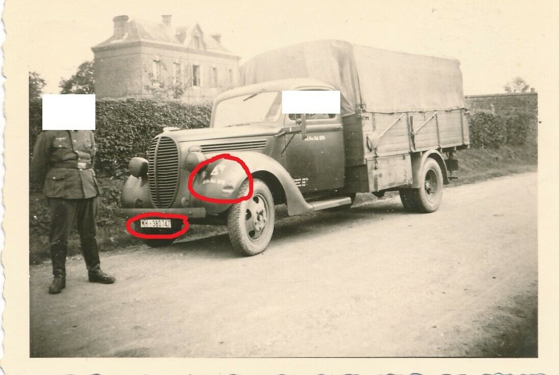 Kl.Kw.Kol. 876 Frankreich Stadt ROUEN dt LKW Nummernschild Wappen Oktю 40