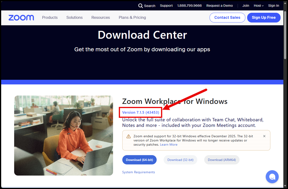 Zoom Download Page