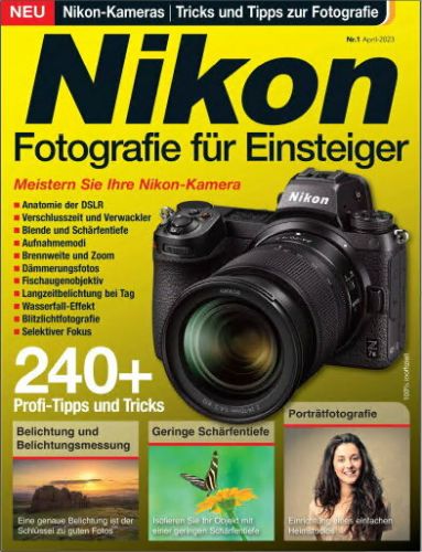 Cover: Nikon-Fotografie für Einsteiger Magazin April 2023
