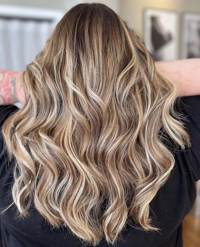 Balayage hair with extensions